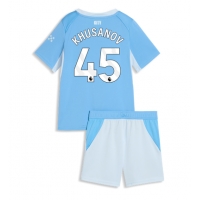Camiseta Manchester City Abdukodir Khusanov #45 Primera Equipación Replica 2026-27 para niños mangas cortas (+ Pantalones cortos)